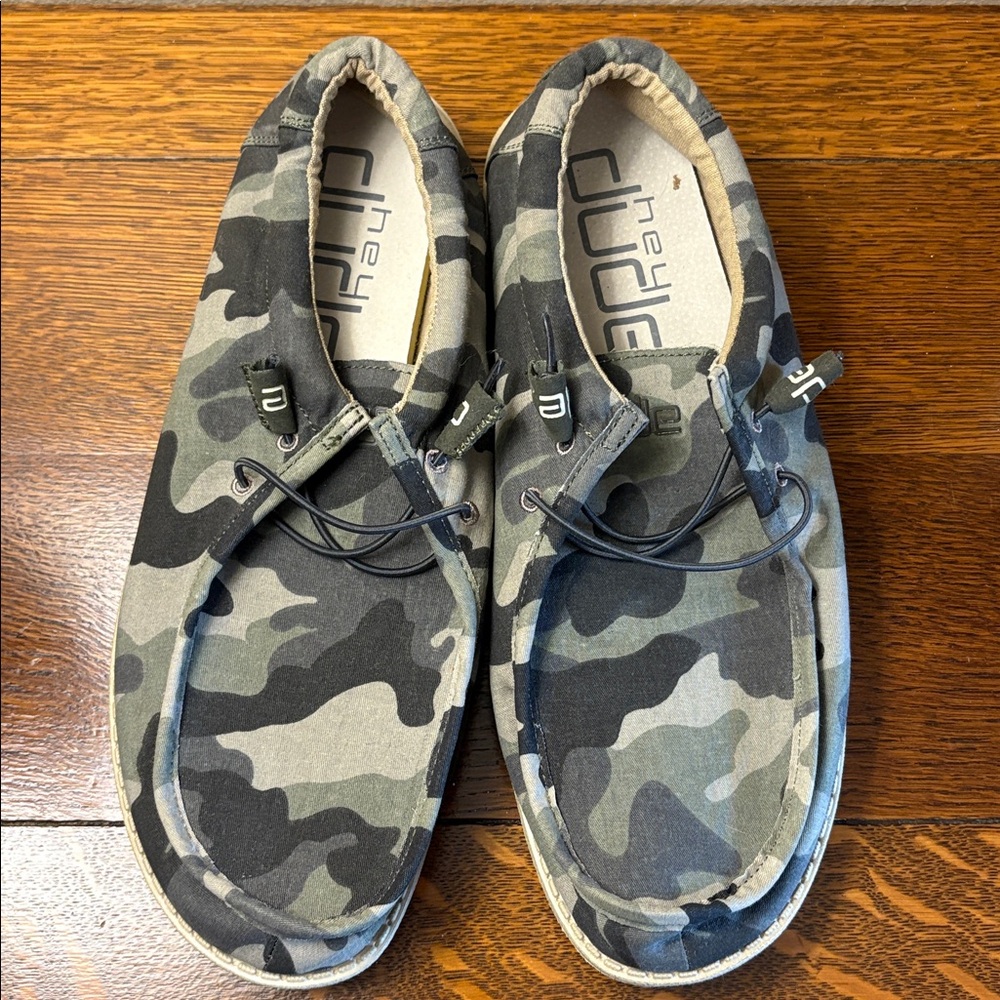 Hey Dude Men’s Camouflage Slip-On Shoes - Green/Black
